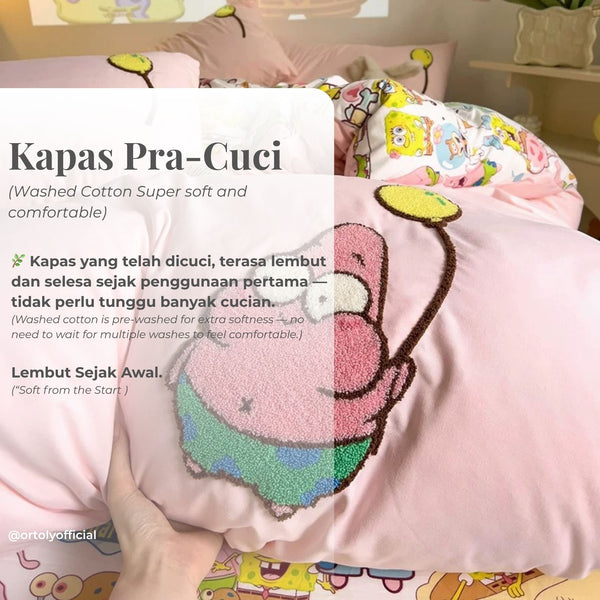Washed Cotton PINK PATRICK Cartoon Series (14inch)