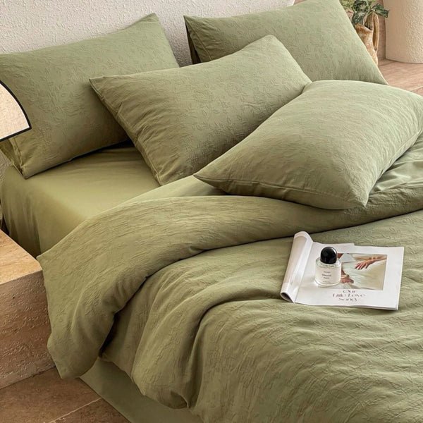 Cotton Jacquard 3-Layer MUTED OLIVE GREEN Flora Series (16inch)
