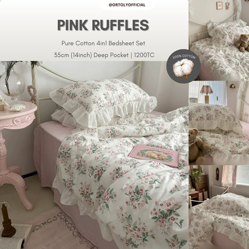 Cotton Pink Ruffles Flora Series (14inch)