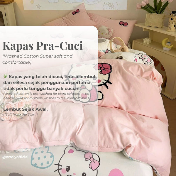Washed Cotton PINK KITTY Cartoon Series (14inch)