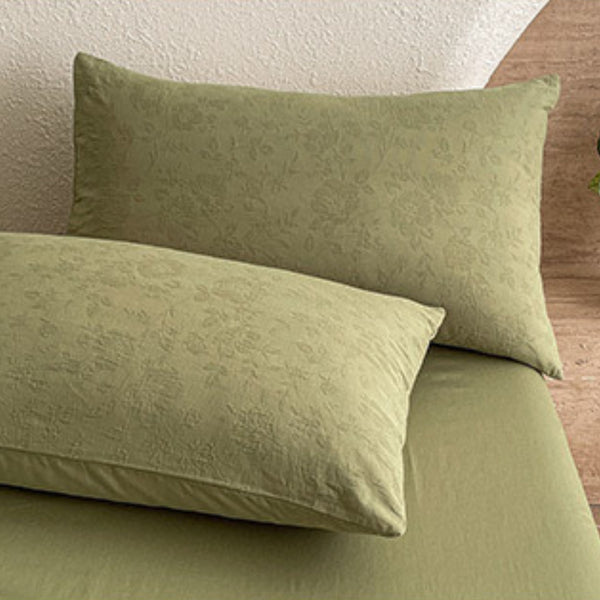 Cotton Jacquard 3-Layer MUTED OLIVE GREEN Flora Series (16inch)