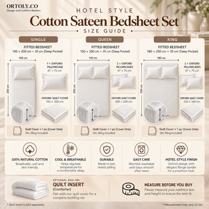 Cotton Sateen 5 🌟 HOTEL GRADE Bedsheets Set
