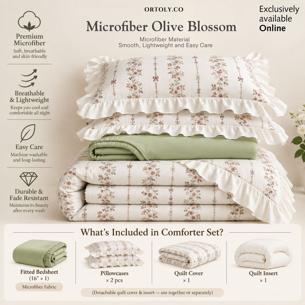 Washed Cotton OLIVE BLOSSOM Flora Series (14inch)