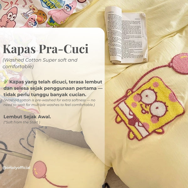 Washed Cotton YELLOW SPONGE Cartoon Series (14inch)