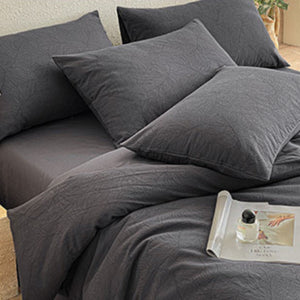 Cotton Jacquard 3-Layer DEEP CHARCOAL Flora Series (16inch)