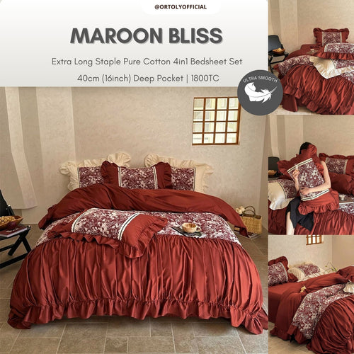 Extra-Long Staple Cotton Maroon Bliss Wedding (16inch)
