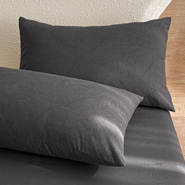 Cotton Jacquard 3-Layer DEEP CHARCOAL Flora Series (16inch)