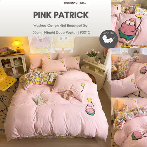 Washed Cotton PINK PATRICK Cartoon Series (14inch)