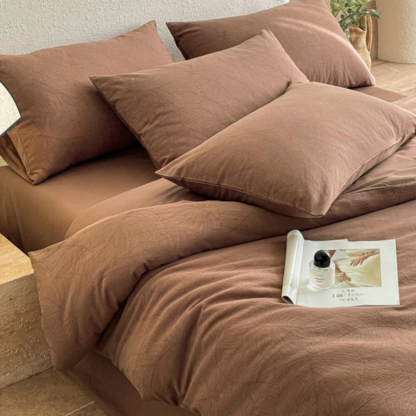 Cotton Jacquard 3-Layer COCOA BROWN Flora Series (16inch)