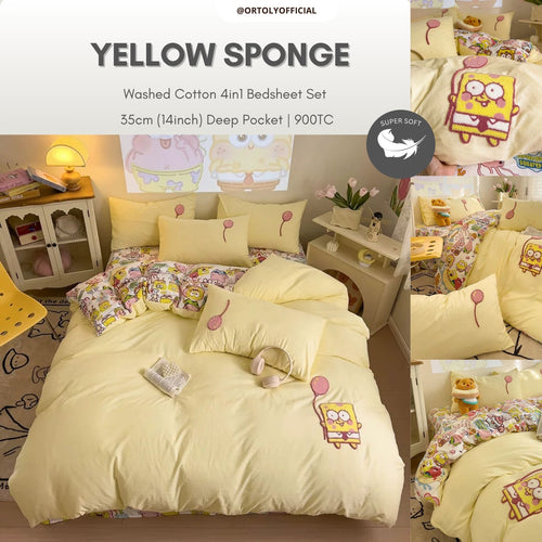Washed Cotton YELLOW SPONGE Cartoon Series (14inch)