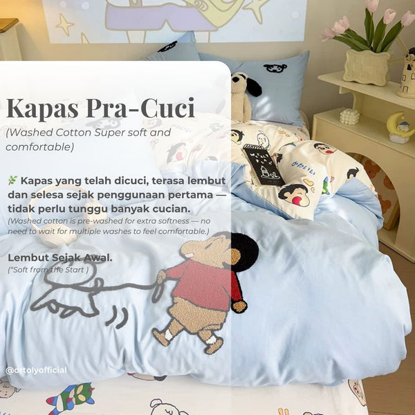 Washed Cotton BLUE CRAYON Cartoon Series (14inch)