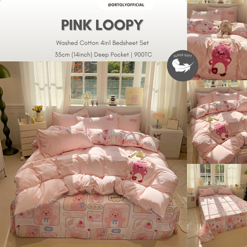 Washed Cotton PINK LOOPY Cartoon Series (14inch)