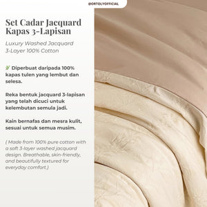Cotton Jacquard 3-Layer IVORY CREAM BLEND Flora Series (16inch)
