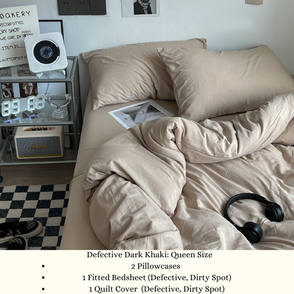 DEFECTIVE Bedsheets Set Quilt Cover Set Only (Not Returnable)