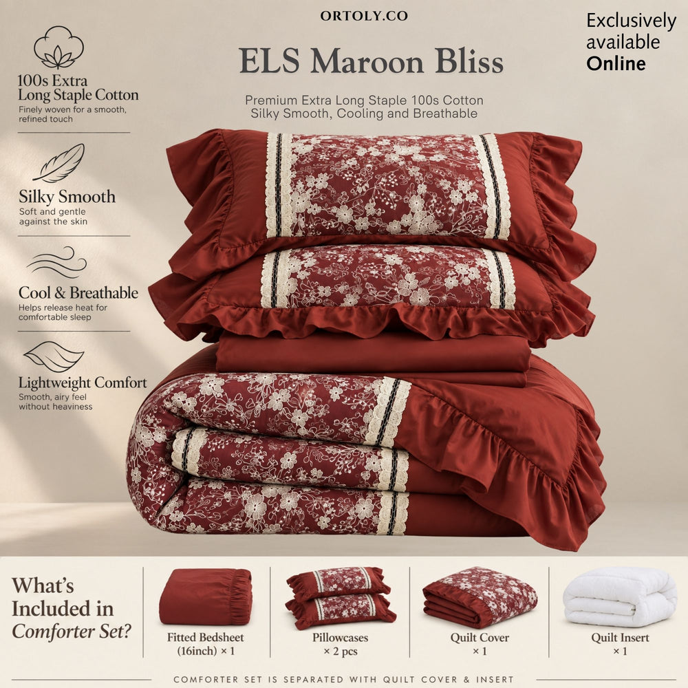 Extra-Long Staple Cotton Maroon Bliss Wedding (16inch)