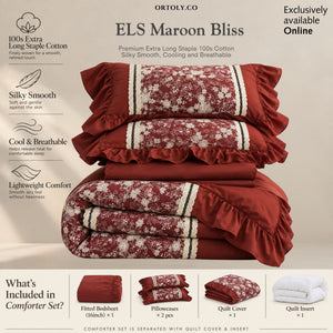 Extra-Long Staple Cotton Maroon Bliss Wedding (16inch)