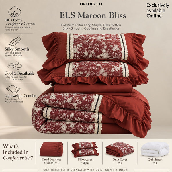 Extra-Long Staple Cotton Maroon Bliss Wedding (16inch)