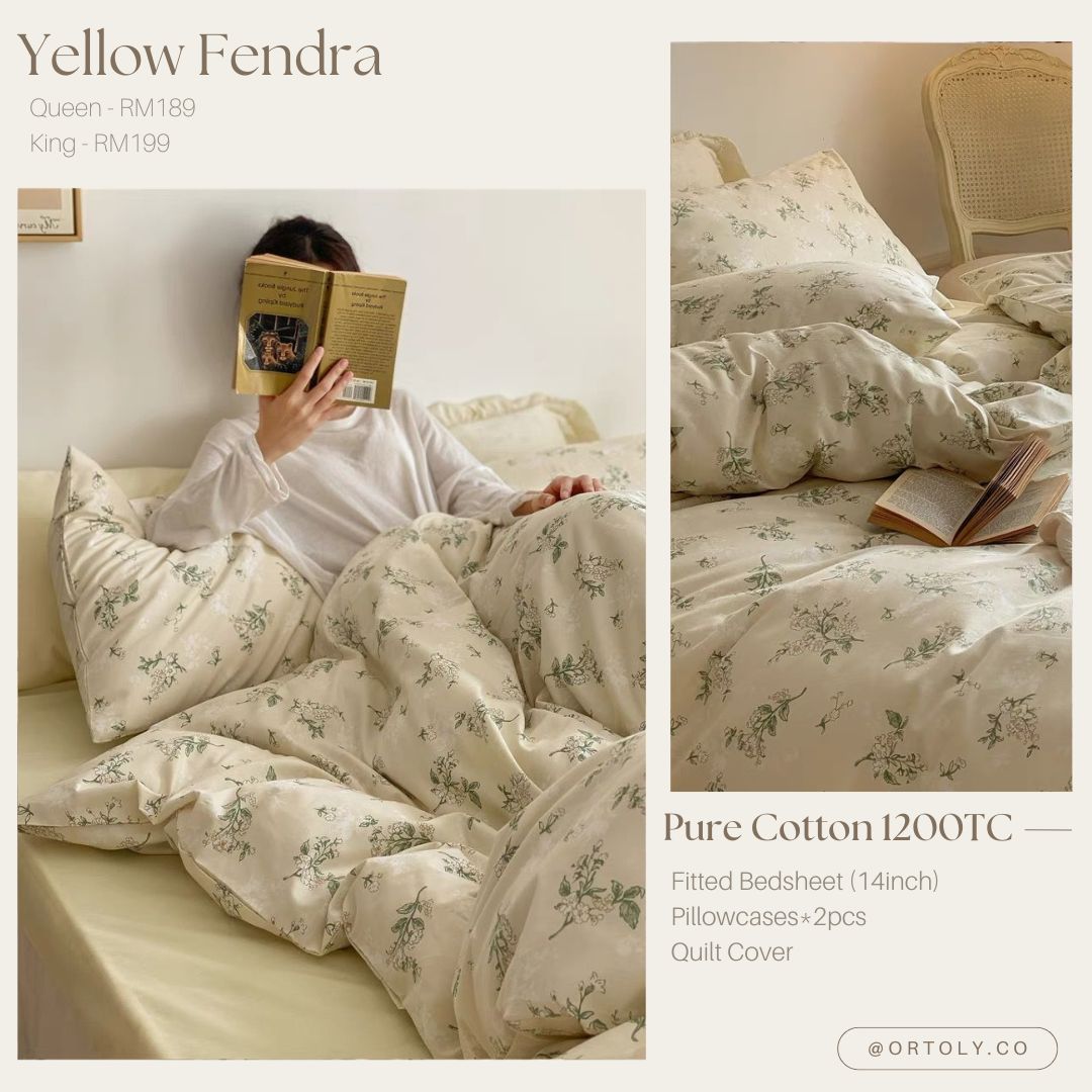 Cotton Yellow Fendra Flora Series (14inch)