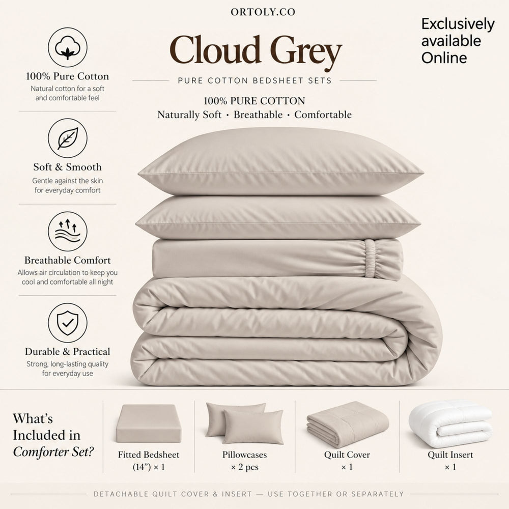 Cotton CLOUD GREY Japanese Style (14inch)