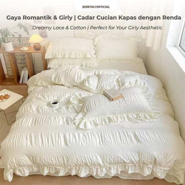 Washed Cotton LACE CREAM Lace Series (14inch)