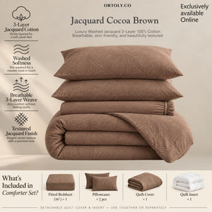 Cotton Jacquard 3-Layer COCOA BROWN Flora Series (16inch)