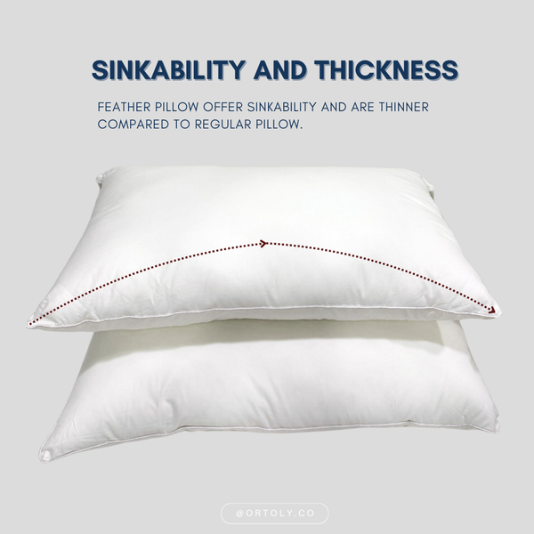 Cotton 5🌟 Hotel-Style Down Feather Pillow | 1100g 1200g Fill | Fluffy & Supportive