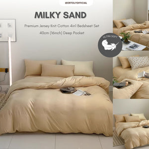 Cotton Premium Jersey Knit MILKY SAND Minimalist Series  (16 Inch)