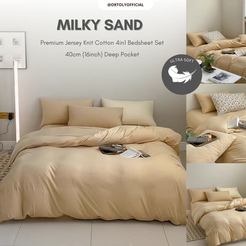 Cotton Premium Jersey Knit MILKY SAND Minimalist Series  (16 Inch)