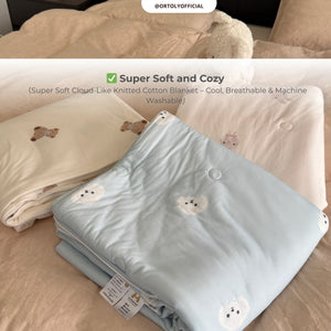 Grade A - Super Soft Knitted Cotton Blanket (Baby/Kids/Adult)