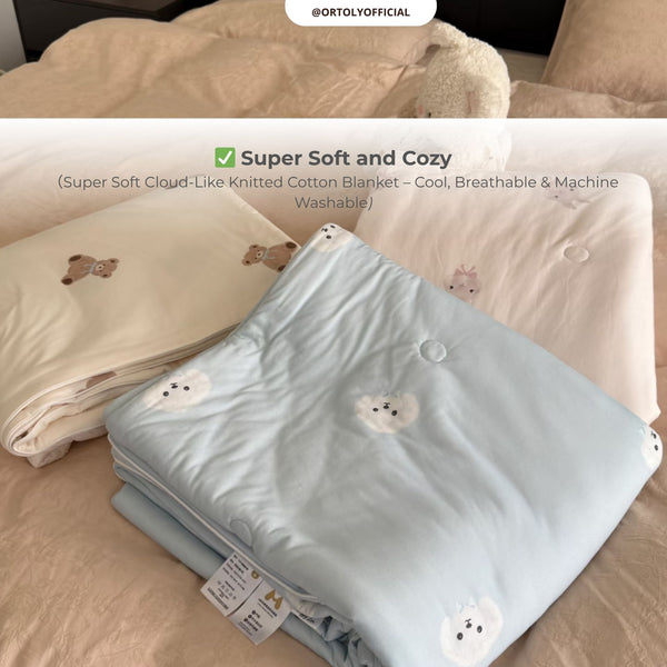 Grade A - Super Soft Knitted Cotton Blanket (Baby/Kids/Adult)