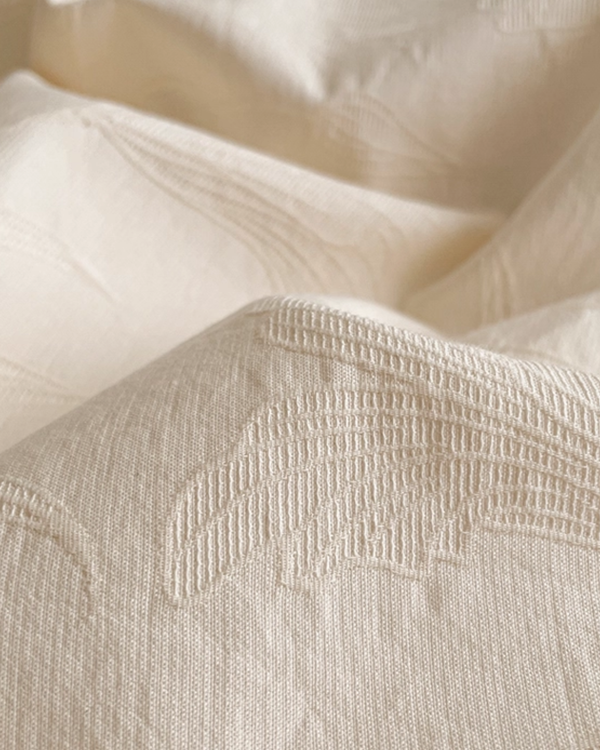 Cotton Jacquard 3-Layer IVORY CREAM BLEND Flora Series (16inch)
