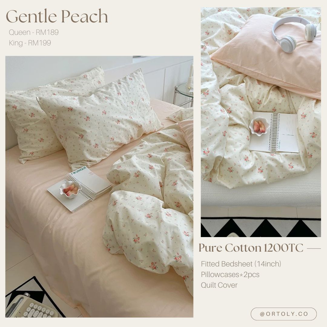 Cotton Gentle Peach Flora Series (14inch)