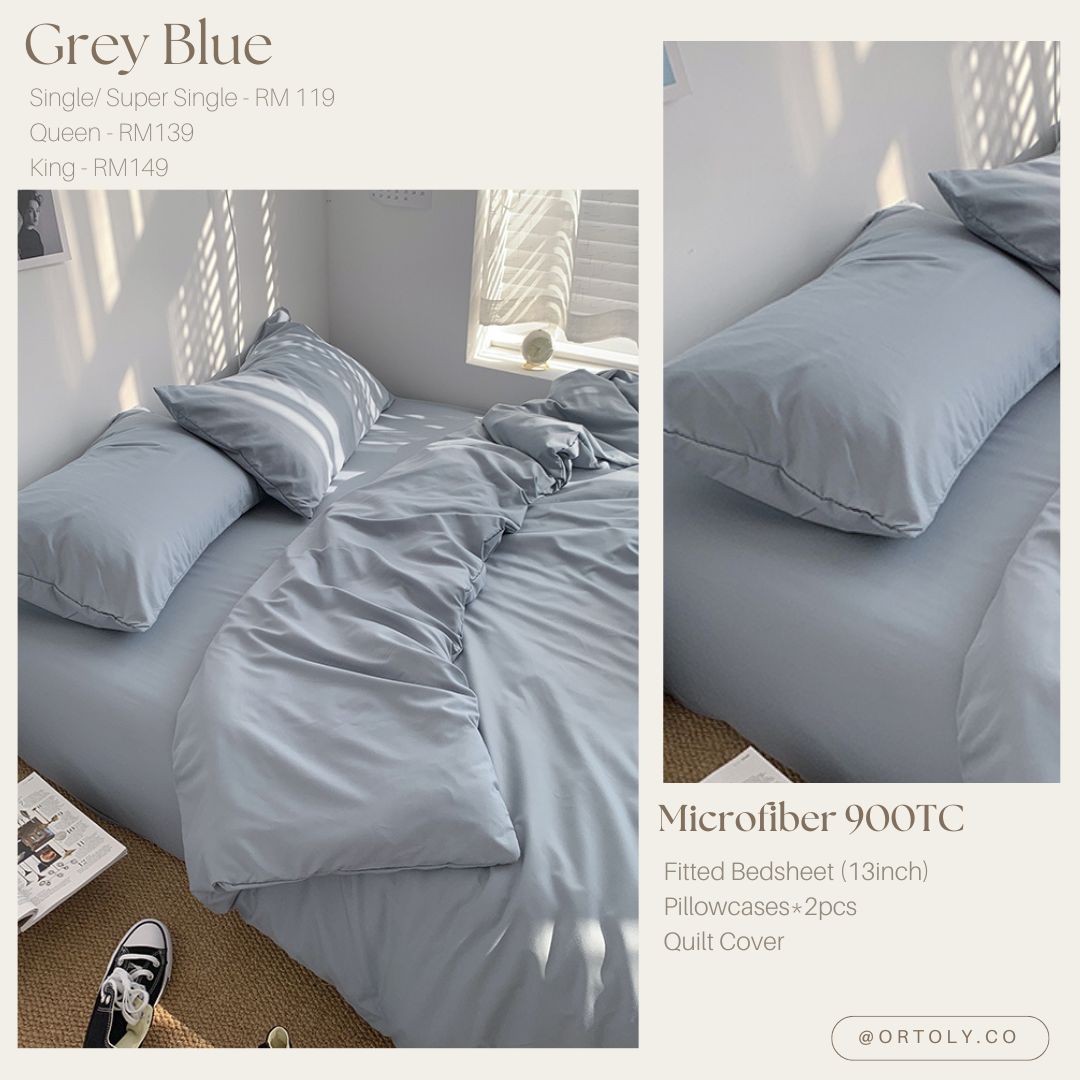 Microfiber Grey Blue Muji Series (14inch)