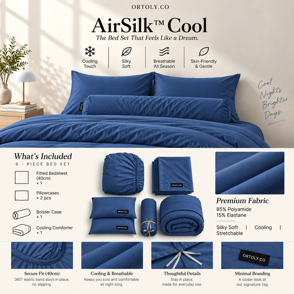 AirSilk™ DEEP OCEAN Cooling Bedsheet  (16Inch)