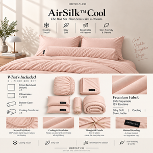 AirSilk™ PEACH DAWN Cooling Bedsheet  (16Inch)