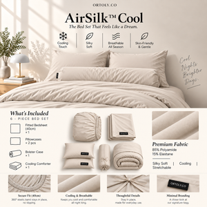 AirSilk™ MUJI KHAKI Cooling Bedsheet  (16Inch)