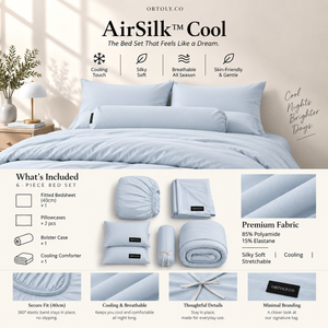 AirSilk™ GLACIER BLUE Cooling Bedsheet  (16Inch)