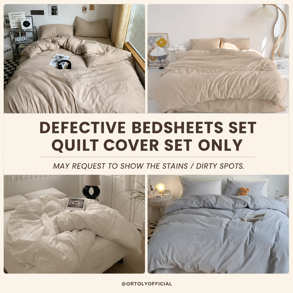 DEFECTIVE Bedsheets Set Quilt Cover Set Only (Not Returnable)