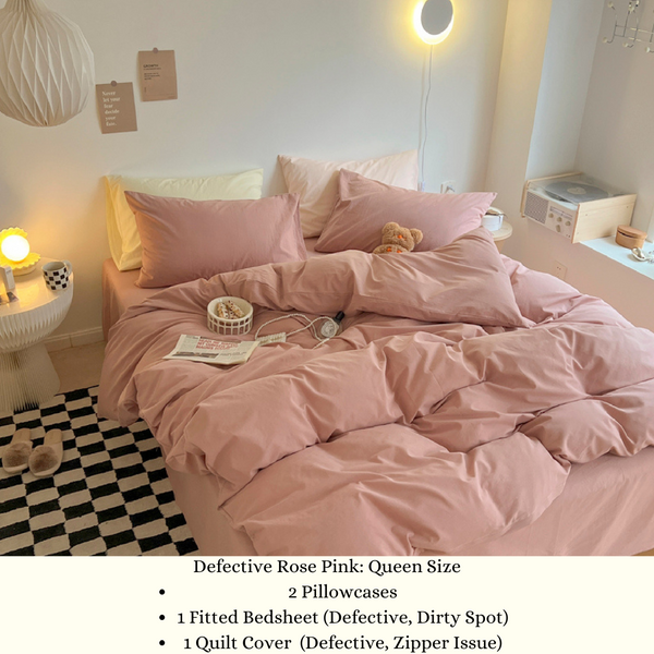 DEFECTIVE Bedsheets Set Quilt Cover Set Only (Not Returnable)