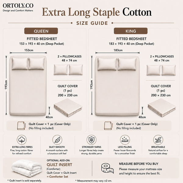 Cotton Long Staple IVORY GREY Minimalist Series (16 Inch)