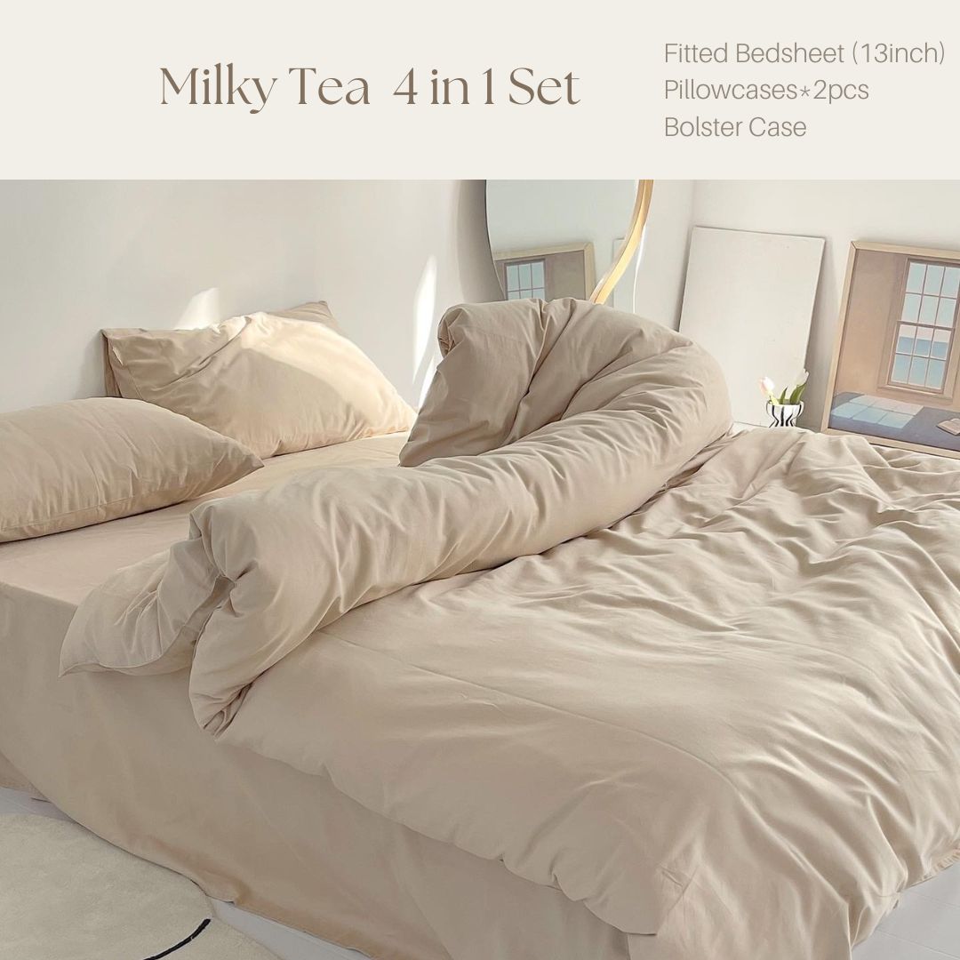 4in1 Pillowcases + Bolster Cover + Fitted Bedsheet Set