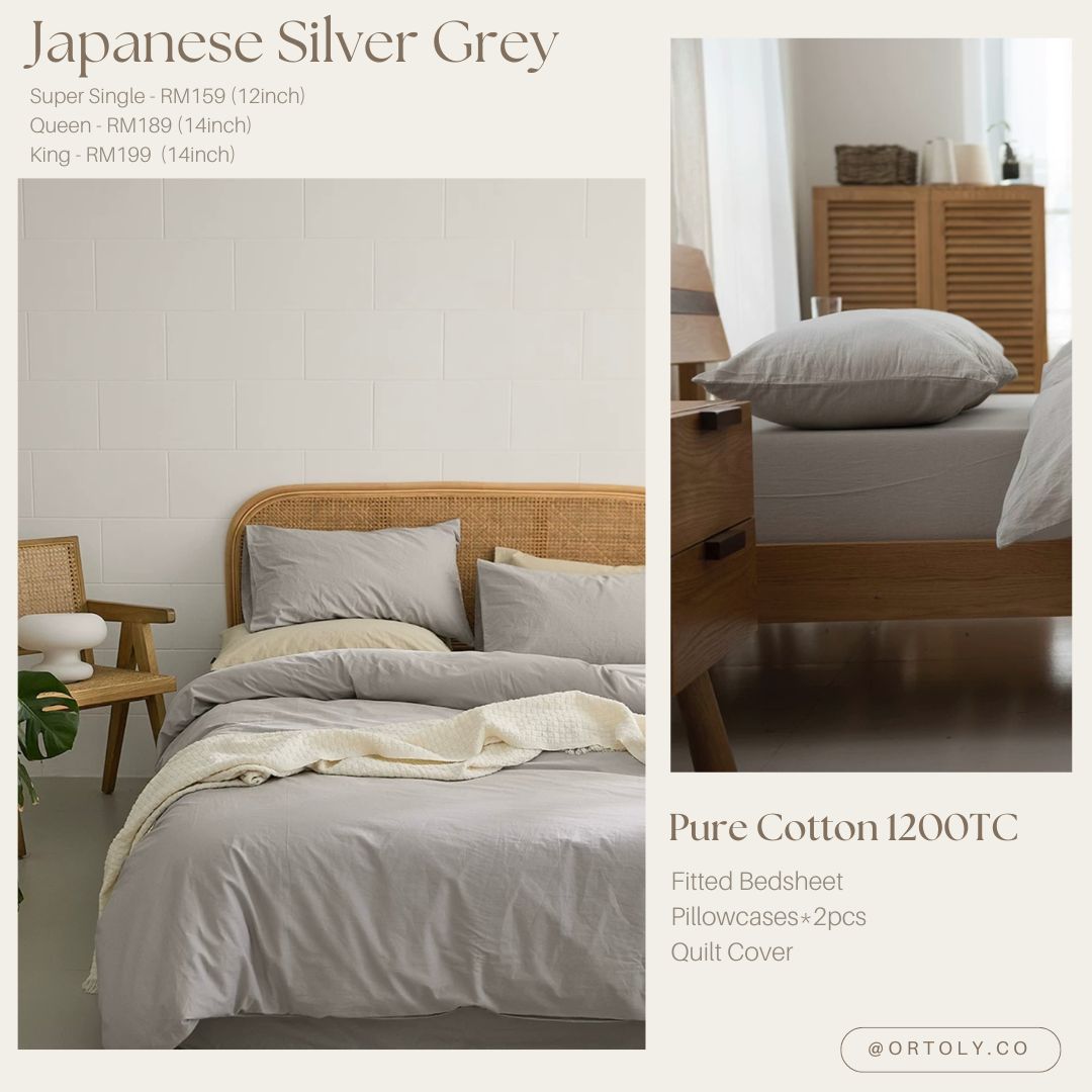 Cotton Silver Grey Japanese Style (14inch)