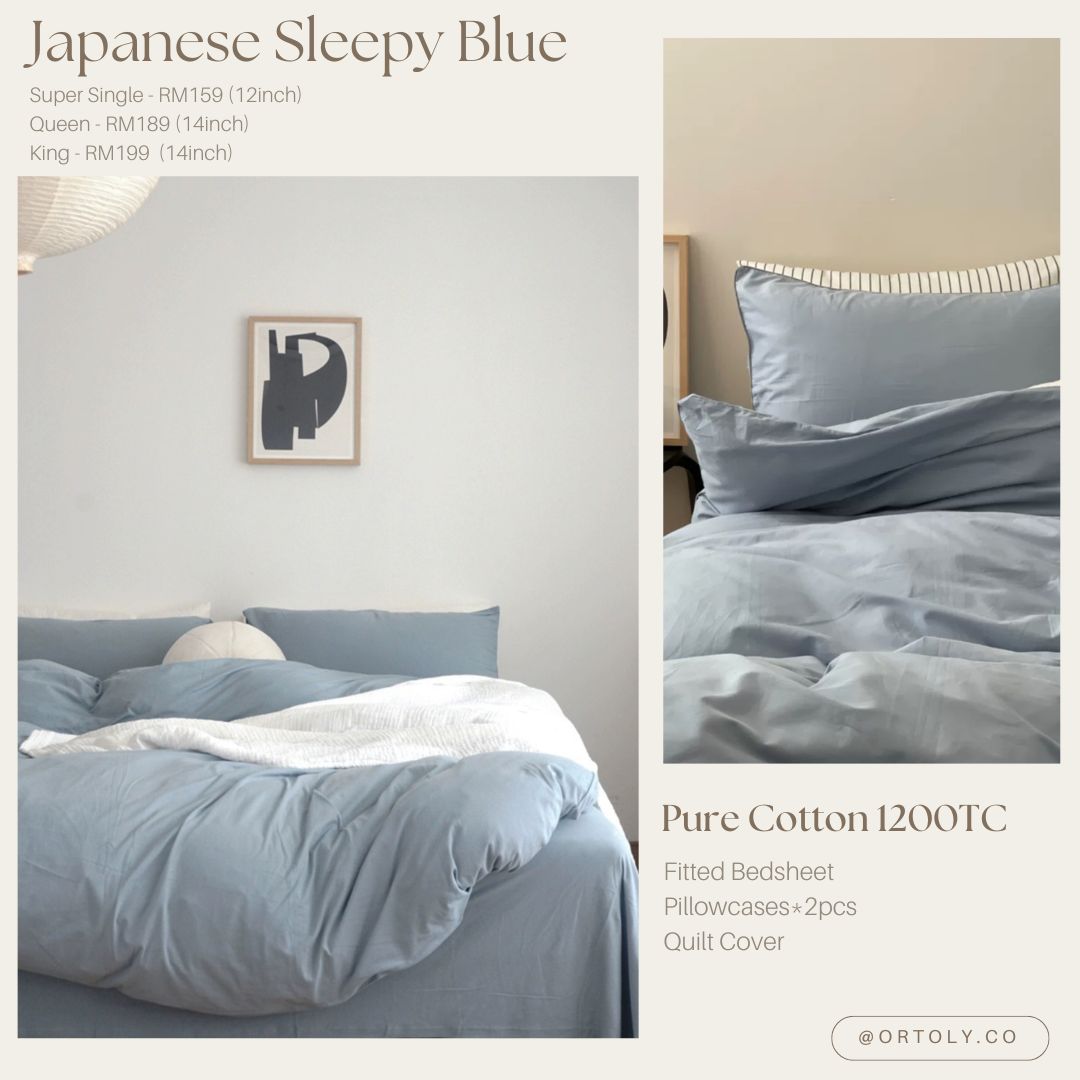 Cotton Sleepy Blue Japanese Style (14inch)