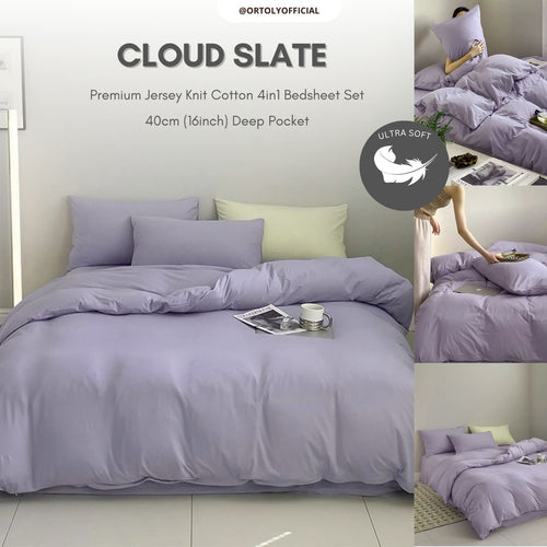 Cotton Premium Jersey Knit CLOUD SLATE Minimalist Series (16 Inch)
