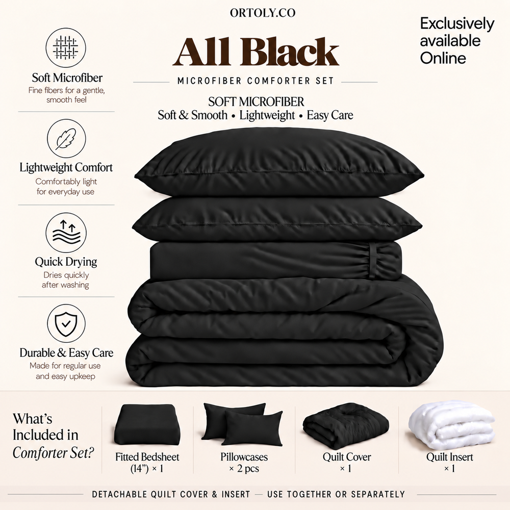 Microfiber All Black Muji Series (14inch)