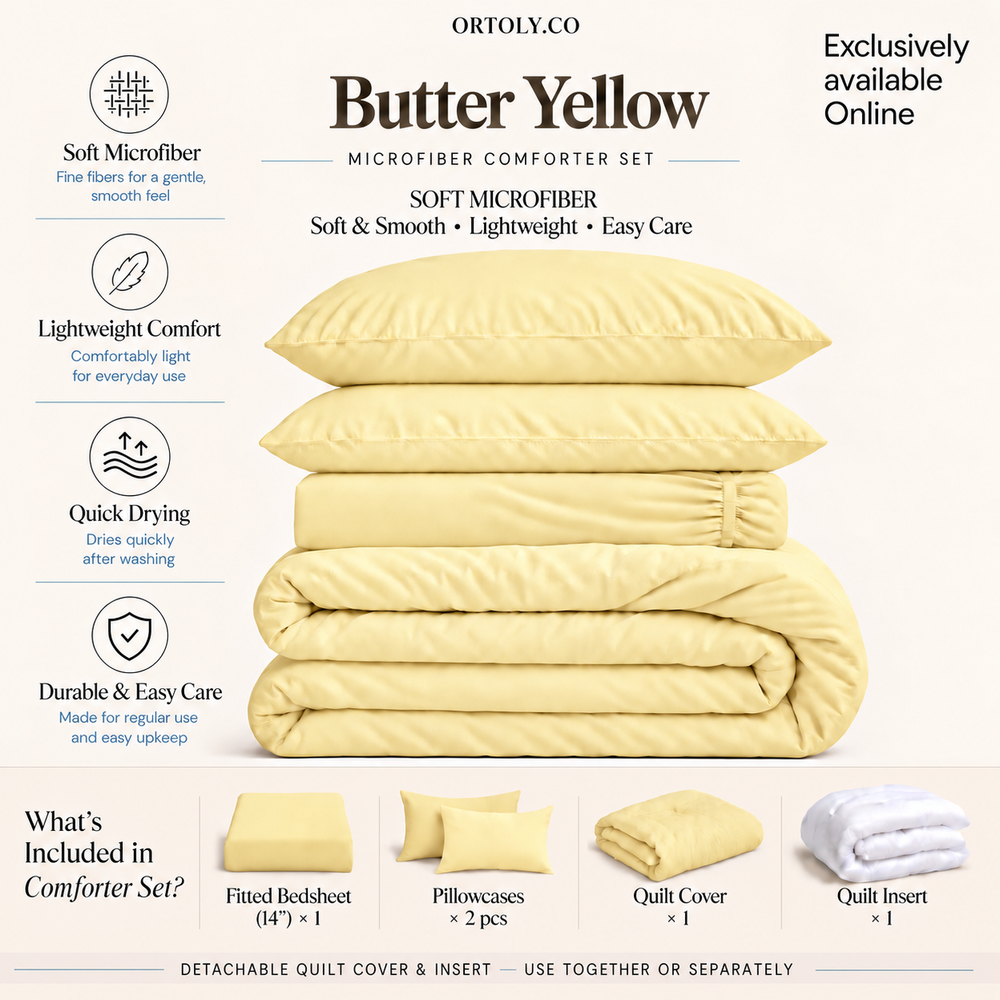 Microfiber Butter Yellow Muji Series (14inch)