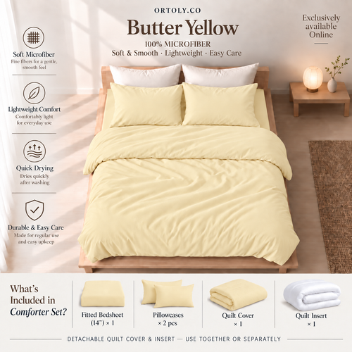 Microfiber Butter Yellow Muji Series (14inch)