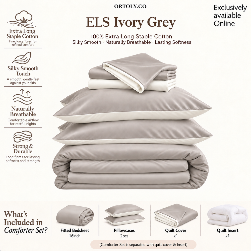 Cotton Long Staple IVORY GREY Minimalist Series (16 Inch)