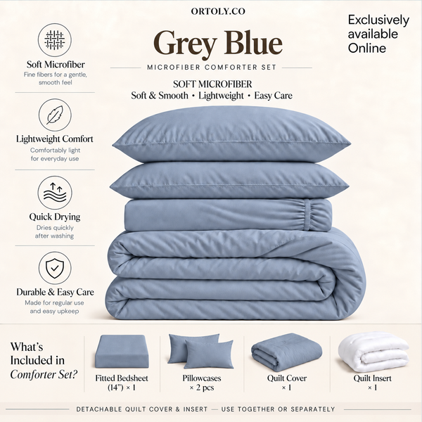 Microfiber Grey Blue Muji Series (14inch)