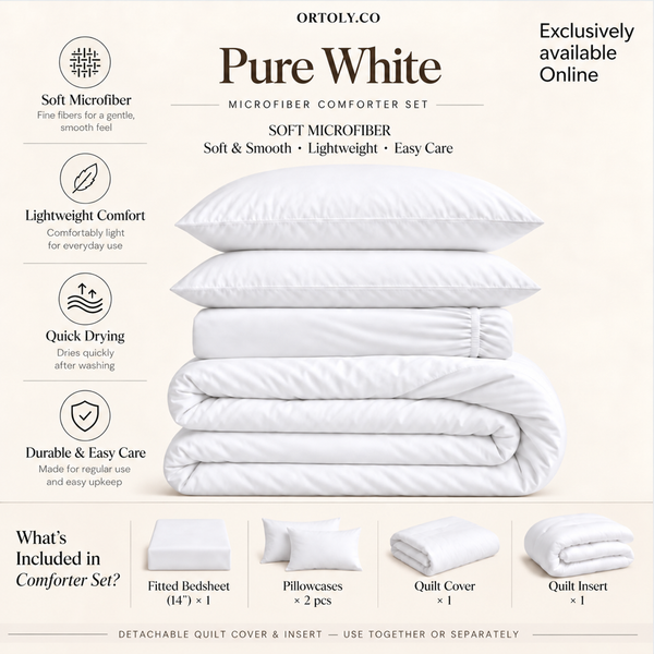 Microfiber Pure White Muji Series (14inch)